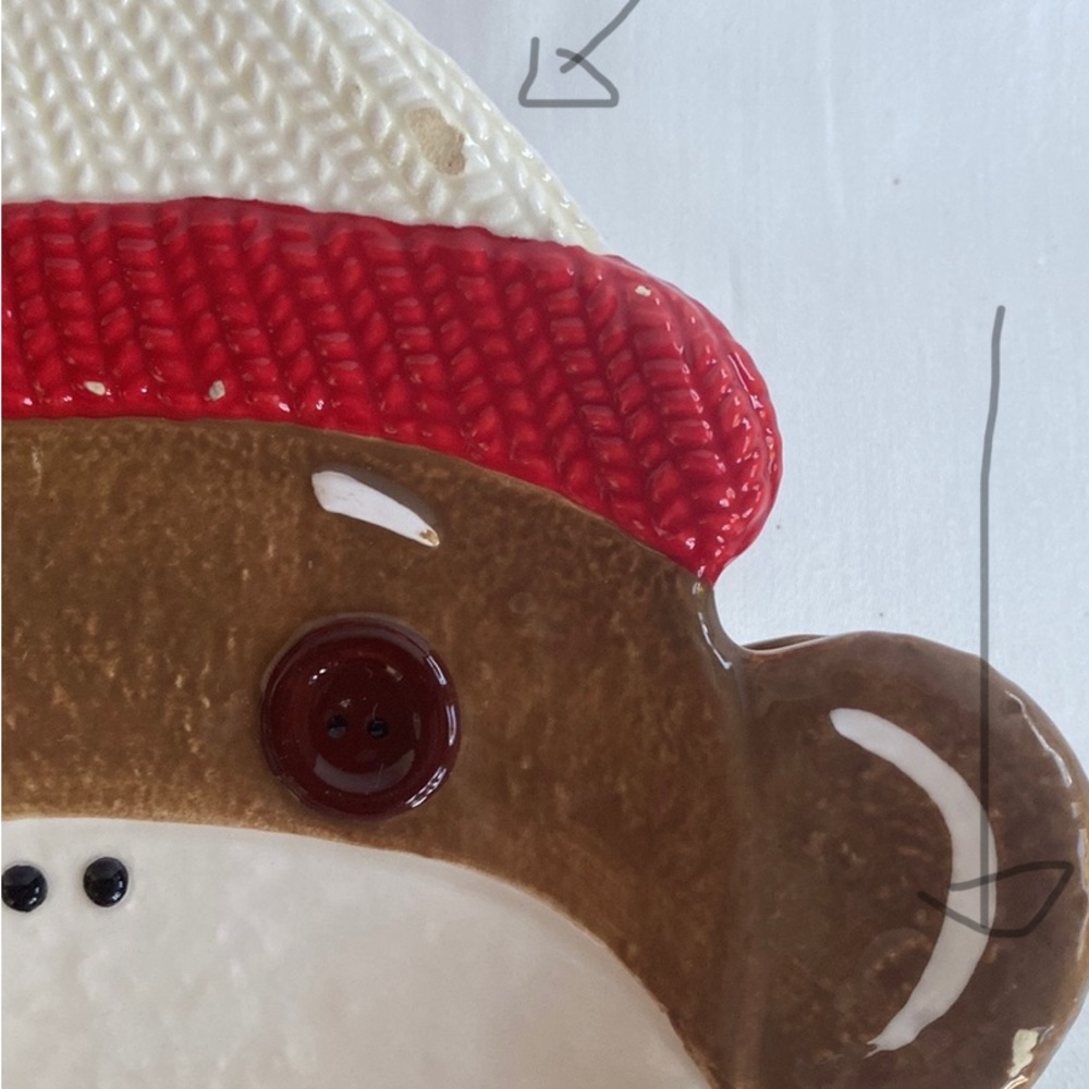 Gently Used  Beautiful Set Of 6  Ceramic Serving Plates& Candy Holder Christmas - Picture 8 of 16